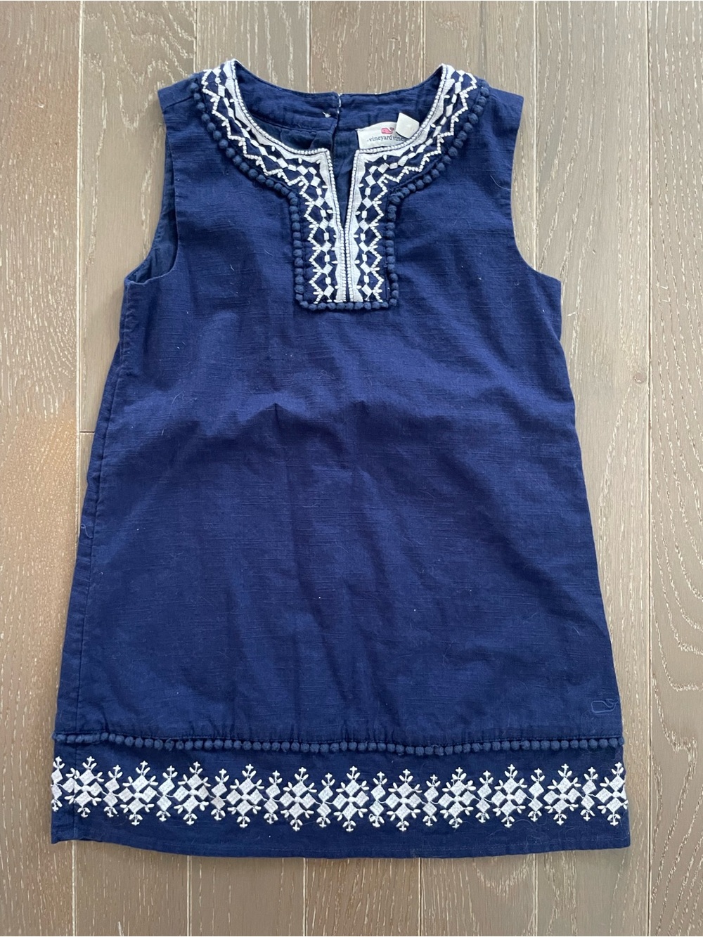 Vineyard Vines Embroidered Shift Dress | Girls Size 4T | Navy Blue